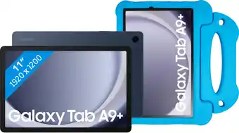 Coolblue Samsung Galaxy Tab A9 Plus 11 inch 128GB Wifi Blauw + BlueBuilt Kids Cover Blauw aanbieding