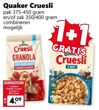 CoopCompact Quaker Cruesli aanbieding