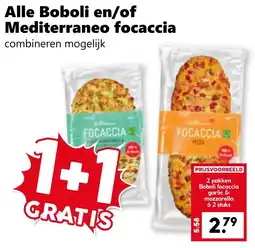 CoopCompact Alle Boboli en/of Mediterraneo focaccia aanbieding