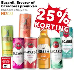 CoopCompact Bacardi, Breezer of Cazadores premixen aanbieding