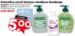 CoopCompact Palmolive en/of Unicura vloeibare handzeep aanbieding