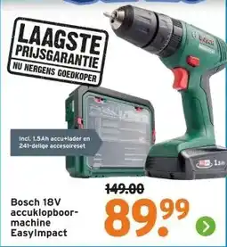 GAMMA Bosch 18V accuklopboor- machine EasyImpact aanbieding