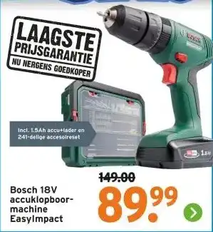 GAMMA Bosch 18V accuklopboor- machine EasyImpact aanbieding