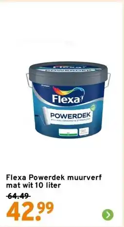 GAMMA Flexa Powerdek muurverf mat wit 10 liter aanbieding