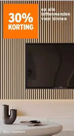 GAMMA 30% KORTING op alle lattenwanden voor binnen aanbieding