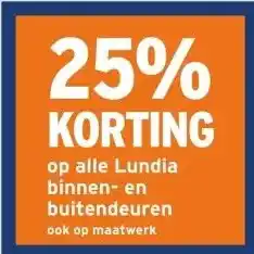 GAMMA 25% KORTING op alle Lundia binnen- en buitendeuren aanbieding