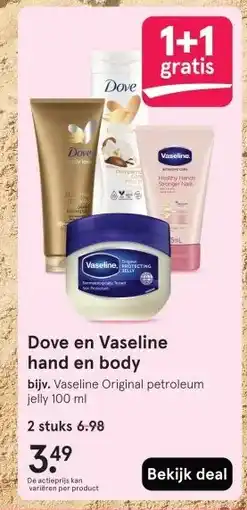 Etos Dove en Vaseline hand en body aanbieding
