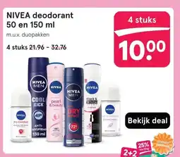 Etos NIVEA deodorant 50 en 150 ml aanbieding