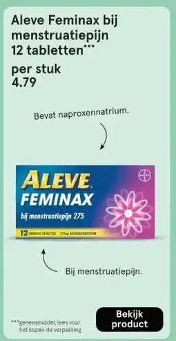 Etos Aleve Feminax bij menstruatiepijn 12 tabletten*** aanbieding