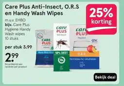 Etos Care Plus Anti-Insect, O.R.S en Handy Wash Wipes aanbieding