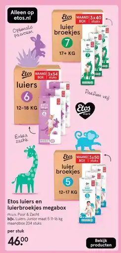 Etos Etos luiers en luierbroekjes megabox aanbieding
