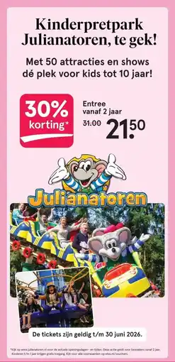 Etos Kinderpretpark Julianatoren, te gek! aanbieding