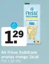Albert Heijn AH Frisse fruitdrank ananas mango 1kcal aanbieding
