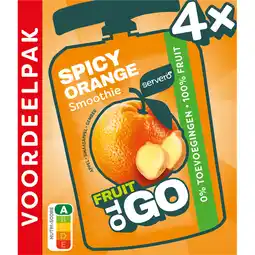 Jumbo Servero Spicy Orange Smoothie Fruit to Go Appel, Sinaasappel, Gember Voordeelpak 4 x 100 g aanbieding