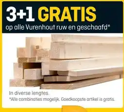 Hubo op alle Vurenhout ruw en geschaafd* aanbieding