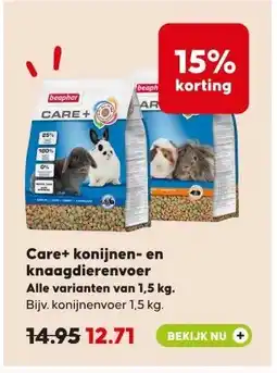 Pets Place Care+ konijnen- en knaagdierenvoer aanbieding
