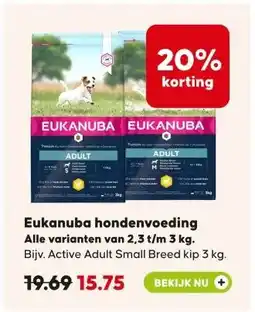 Pets Place Eukanuba hondenvoeding aanbieding