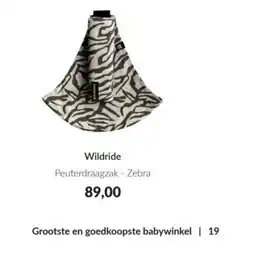 Babypark Wildride Peuterdraagzak Zebra aanbieding