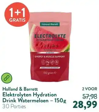 Holland & Barrett Elektrolyten Hydration Drink Watermeloen – 150g aanbieding