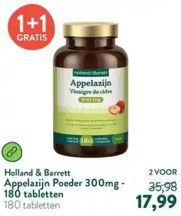 Holland & Barrett Appelazijn Poeder 300mg - 180 tabletten aanbieding