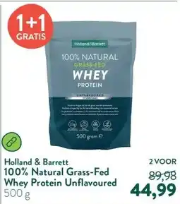 Holland & Barrett 100% Natural Grass-Fed Whey Protein Unflavoured aanbieding