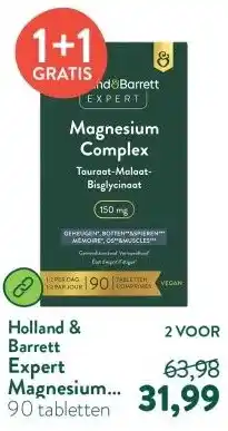 Holland & Barrett Expert Magnesium Complex Tauraat-Malaat-Bisglycinaat 150mg aanbieding