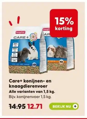 Pets Place Care+ konijnen- en knaagdierenvoer aanbieding
