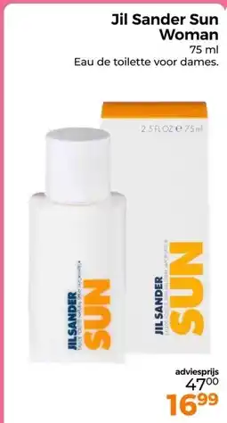 Trekpleister Jil Sander Sun Woman 75 ml Eau de toilette voor dames. aanbieding