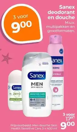Trekpleister Sanex deodorant en douche aanbieding