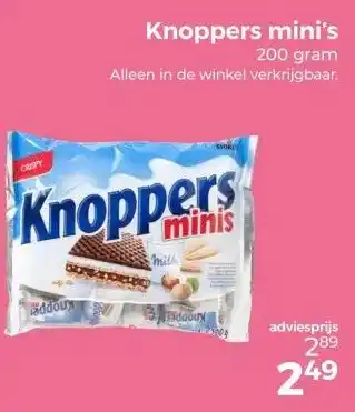 Trekpleister Knoppers mini's 200 gram aanbieding