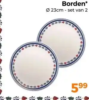 Trekpleister Borden* Ø 23cm - set van 2 aanbieding