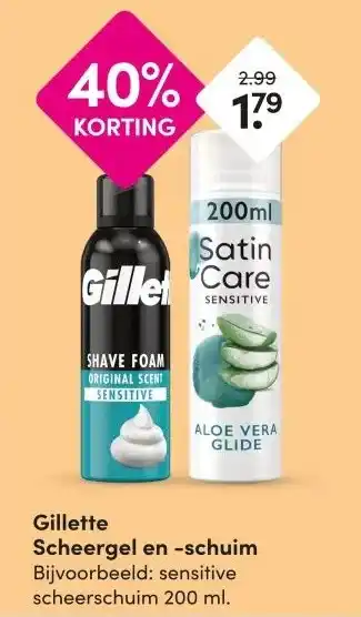 DA Gillette Scheergel en -schuim aanbieding