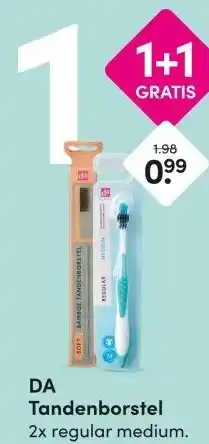DA DA Tandenborstel 2x regular medium. aanbieding