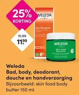 DA Weleda Bad, body, deodorant, douche en handverzorging Bijvoorbeeld: skin food body butter 150 ml. aanbieding