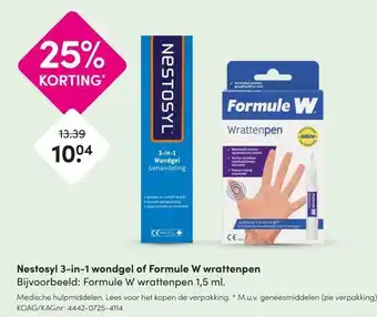 DA Nestosyl 3-in-1 wondgel of Formule W wrattenpen Bijvoorbeeld: Formule W wrattenpen 1,5 ml. aanbieding