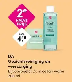 DA DA Gezichtsreiniging en -verzorging aanbieding