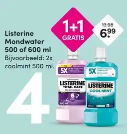 DA Listerine Mondwater 500 of 600 ml Bijvoorbeeld: 2x coolmint 500 ml. aanbieding