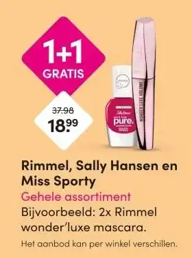 DA Rimmel, Sally Hansen en Miss Sporty aanbieding