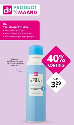 DA DA Voet deospray 150 ml aanbieding