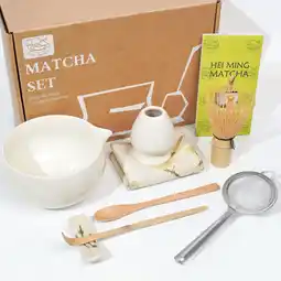 Amazon HEI MING Matcha set en kom (8 stuks), matcha-theeset beige voor de theeceremonie aanbieding