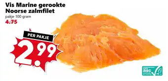 Coop Vis Marine gerookte Noorse zalmfilet aanbieding