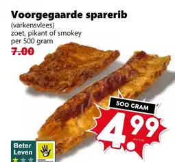 Coop Voorgegaarde sparerib (varkensvlees) zoet, pikant of smokey aanbieding