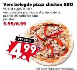 Coop Vers belegde pizza chicken BBQ aanbieding