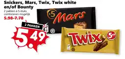 Coop Snickers, Mars, Twix, Twix white en/of Bounty aanbieding