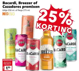 Coop Bacardi, Breezer of Cazadores premixen aanbieding
