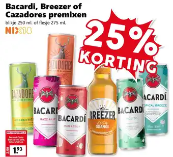 Coop Bacardi, Breezer of Cazadores premixen aanbieding