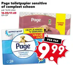 Coop Page toiletpapier sensitive of compleet schoon aanbieding