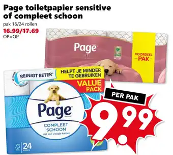 Coop Page toiletpapier sensitive of compleet schoon aanbieding