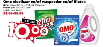 Coop Omo vloeibaar en/of waspoeder en/of Biotex aanbieding