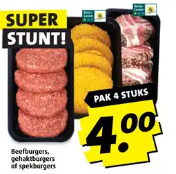 Boni Beefburgers, gehaktburgers of spekburgers aanbieding